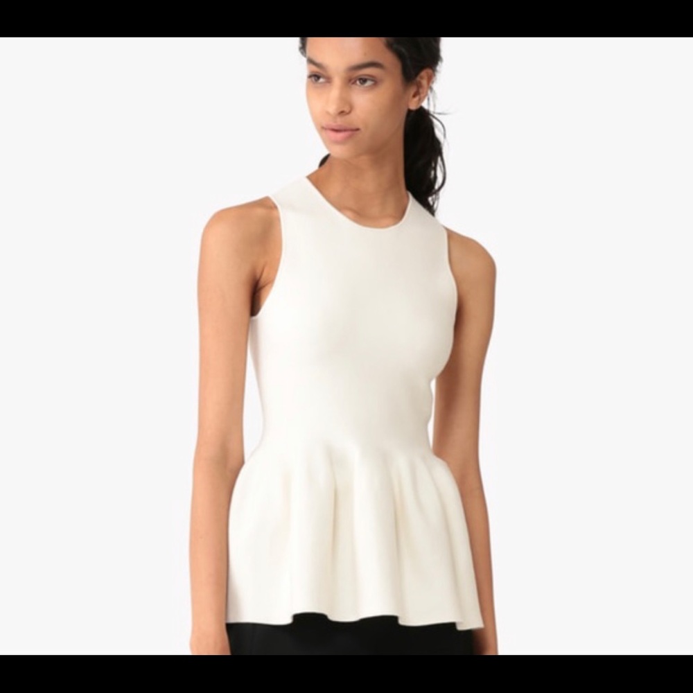 Theory shaped shell peplum top Ivory